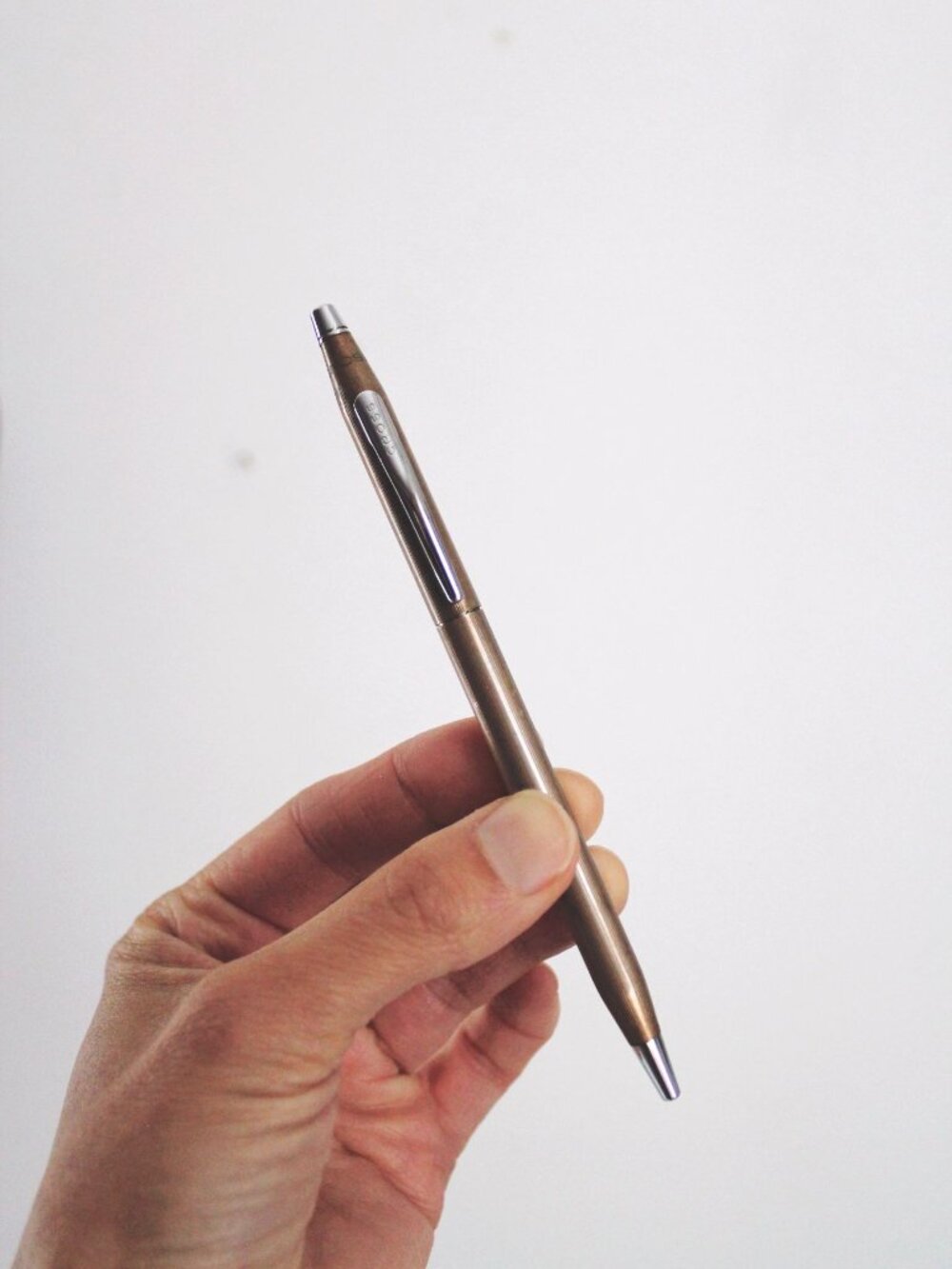 Vintage A.T. Cross Classic Century Ballpoint Pen Aged Brushed Bronze Satin Chrom